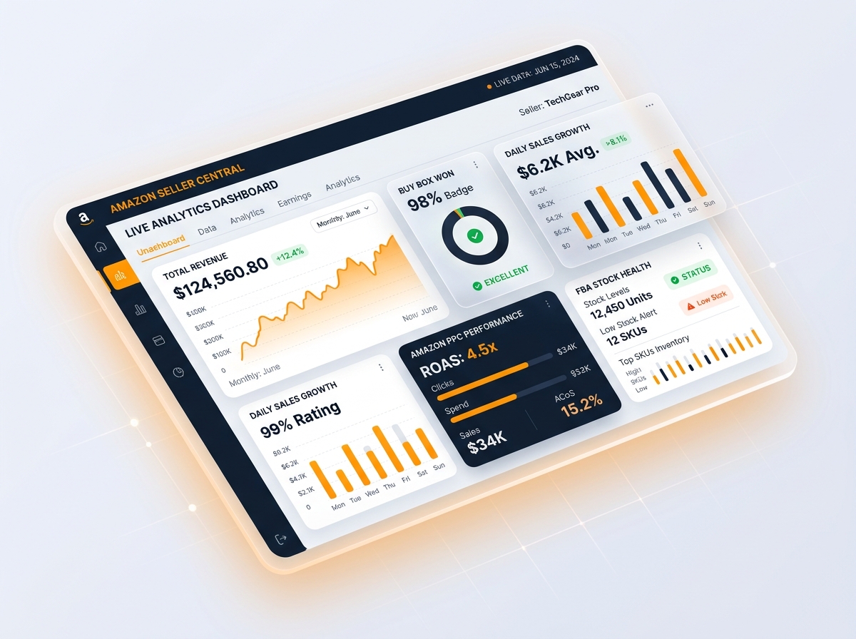 Amazon Seller Central Live Analytics Dashboard