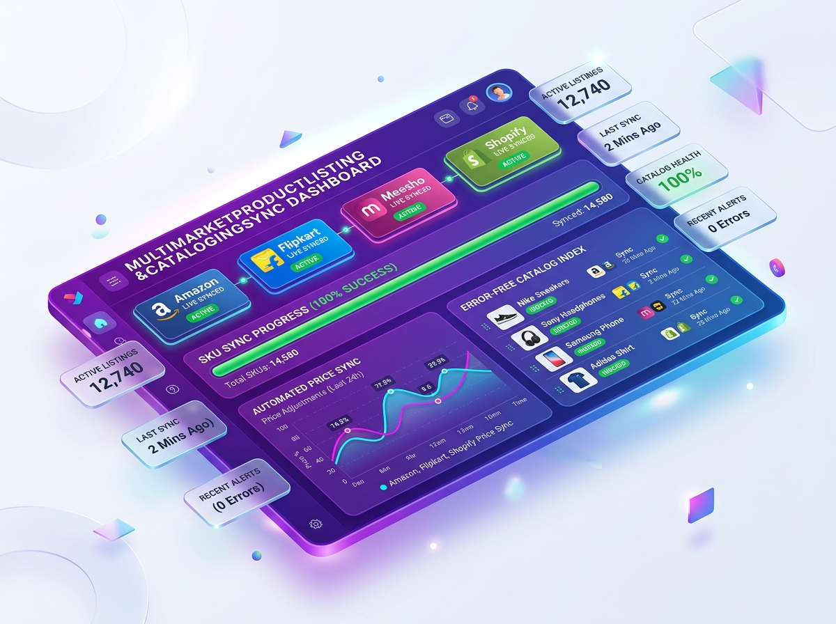 Ecommerce Multi-Marketplace Catalog and Listing Sync Live Dashboard