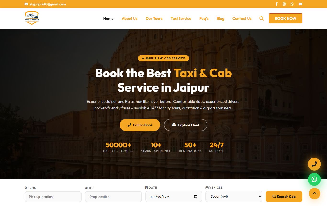 Dev Tourist Company Desktop Website