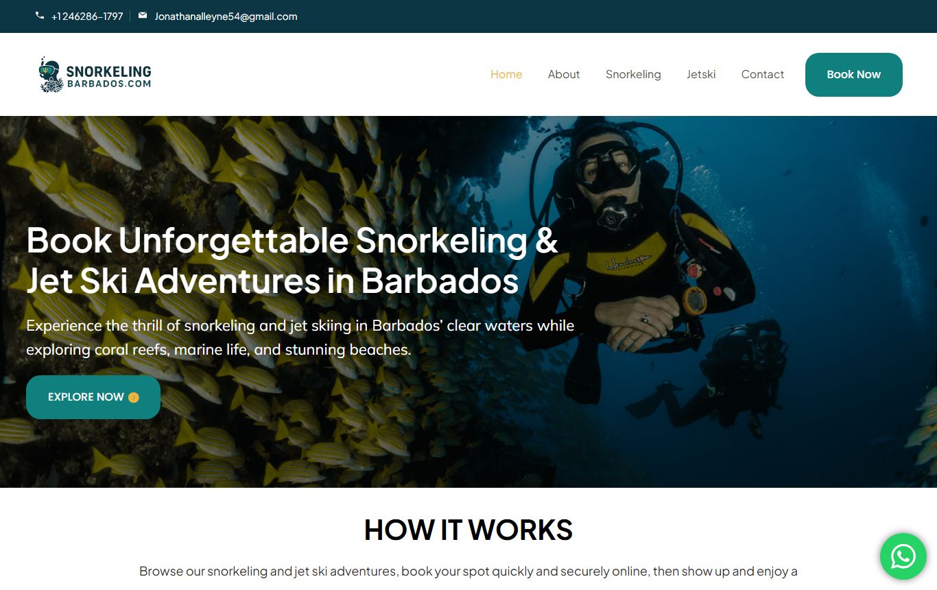 Snorkeling Barbados Desktop Website